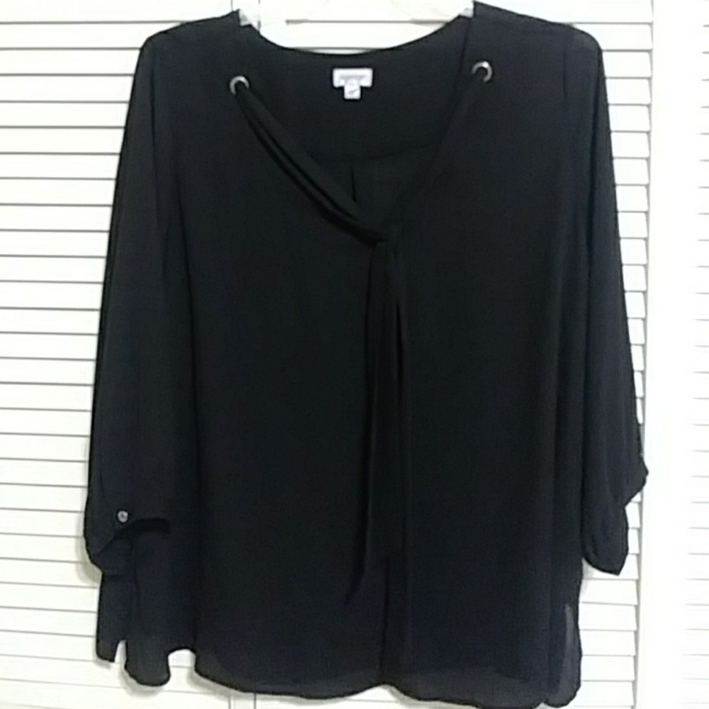 Sheer black blouse